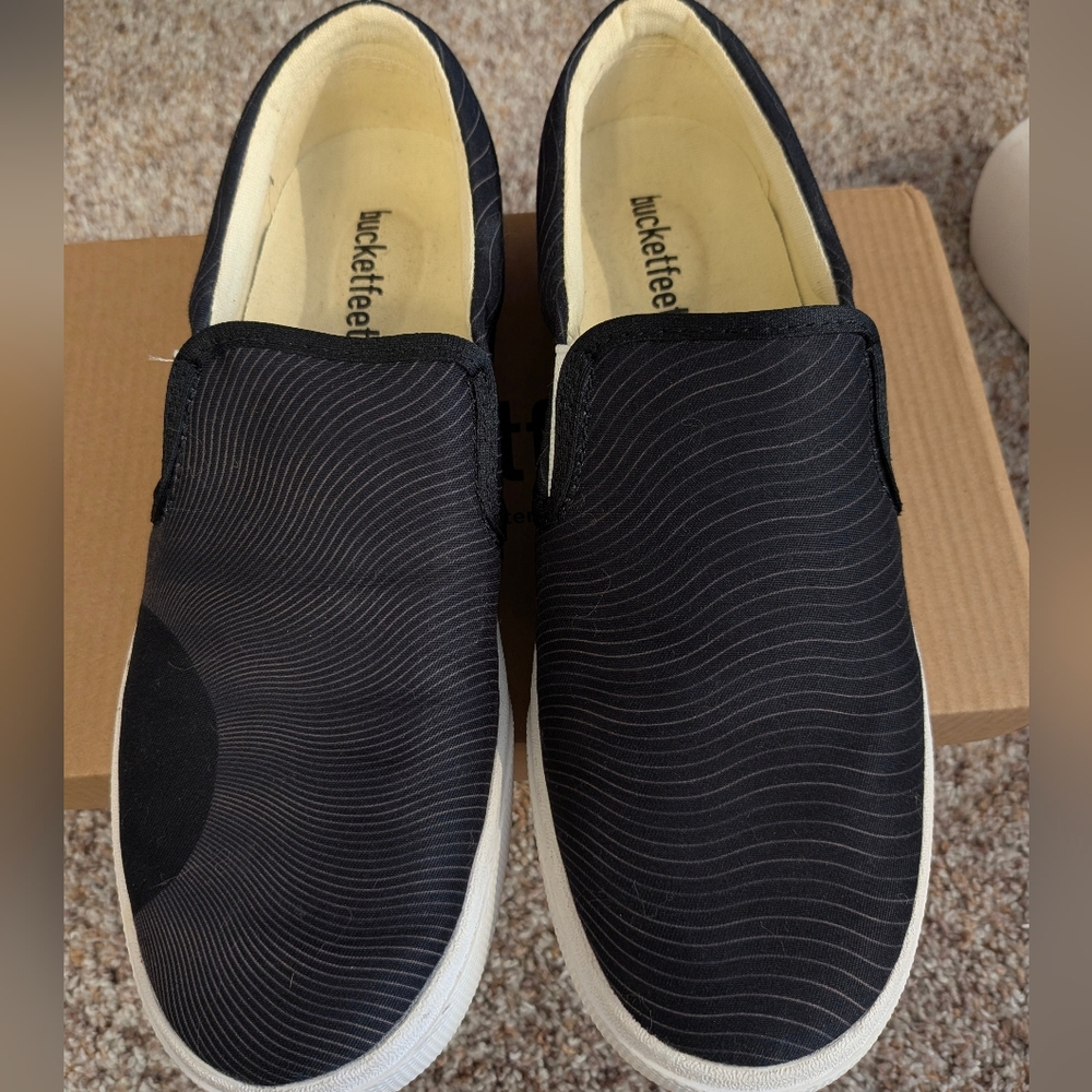 Bucket Feet Black Slip-On Women's Shoes